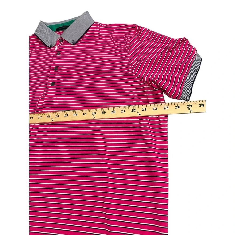 Greyson Men's Polo Shirt‎ Size XL Pink Striped Golf Preppy Performance #D3-6